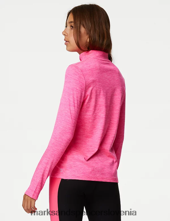 športni top s pol zadrgo roza Marks & Spencer šolska uniforma otroci 6T8F6X9224