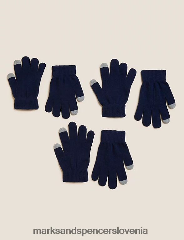 3pk rokavice mornarica Marks & Spencer dodatki otroci 6T8F6X8276