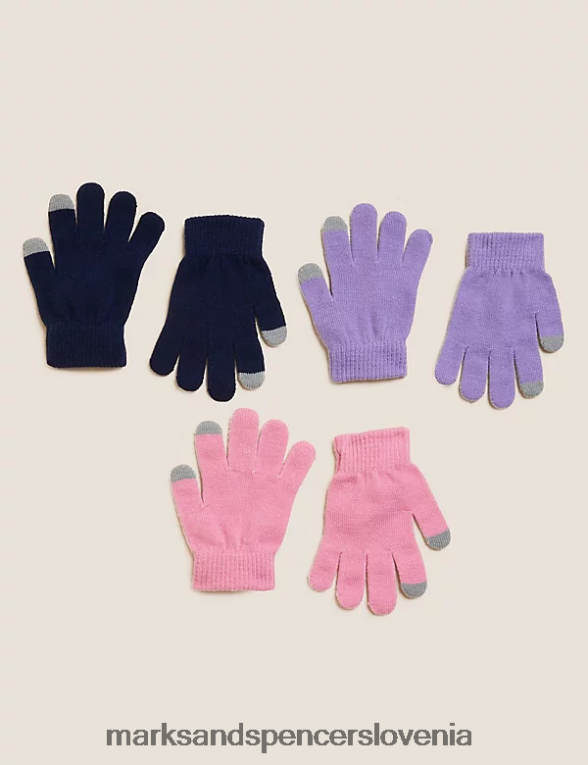 3pk rokavice sladkorno roza Marks & Spencer dodatki otroci 6T8F6X8401
