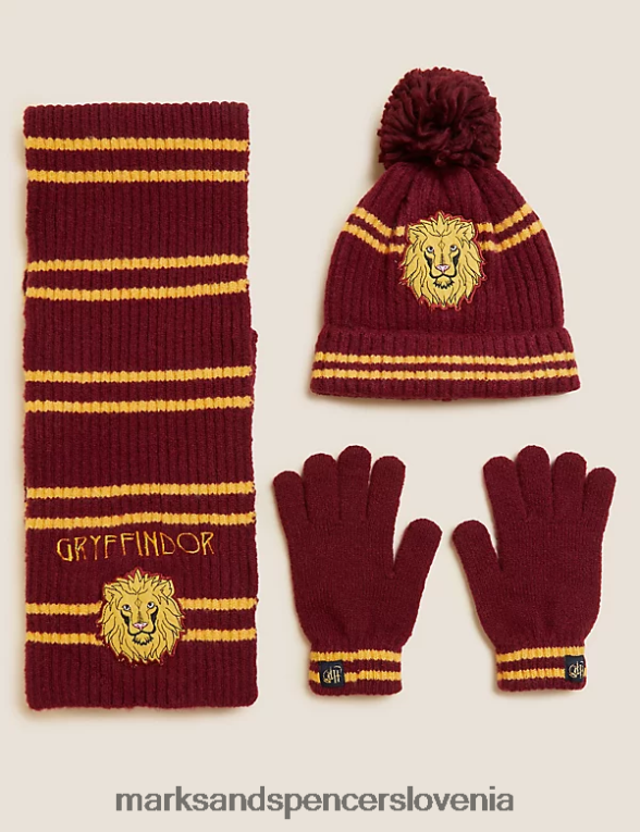 harry potter komplet kapa, šal in rokavice globoko rdeče Marks & Spencer dodatki otroci 6T8F6X8643