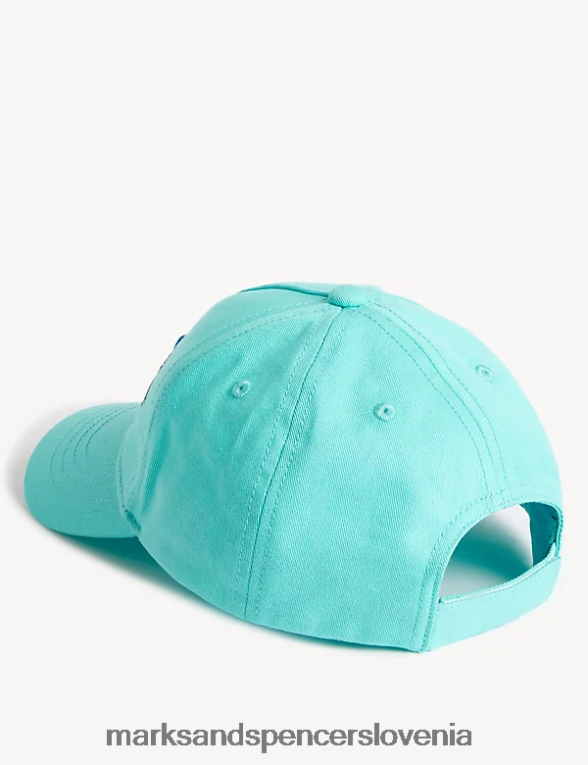 izvezena kapa s sloganom dobre vibracije svetla aqua Marks & Spencer dodatki otroci 6T8F6X8452