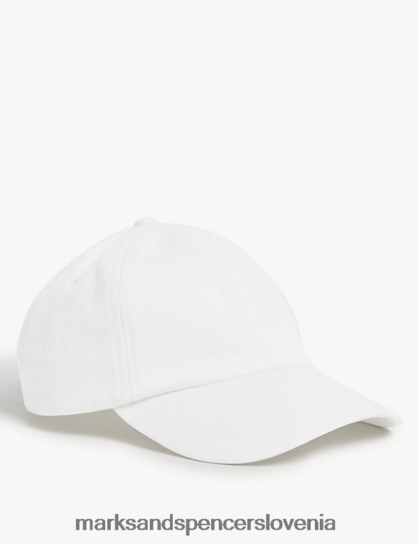 navadna baseball kapa iz čistega bombaža bela Marks & Spencer dodatki otroci 6T8F6X8847