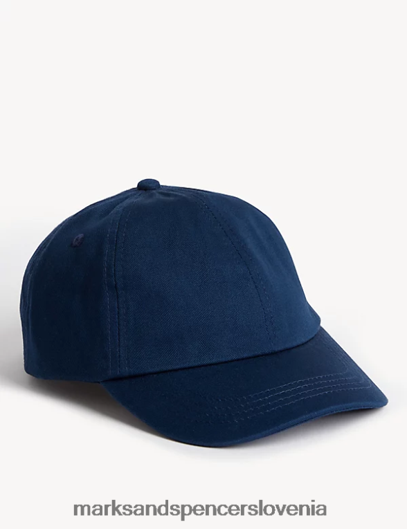 navadna baseball kapa iz čistega bombaža indigo Marks & Spencer dodatki otroci 6T8F6X8846