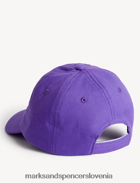 navadna baseball kapa iz čistega bombaža svetlo vijolična Marks & Spencer dodatki otroci 6T8F6X8547