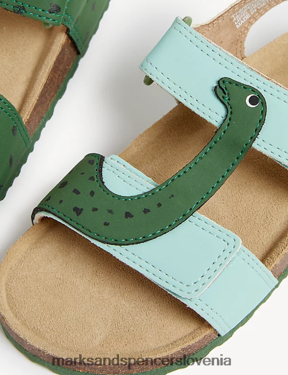 dinosaur riptape sandali za stopala zelena mešanica Marks & Spencer obutev otroci 6T8F6X8708