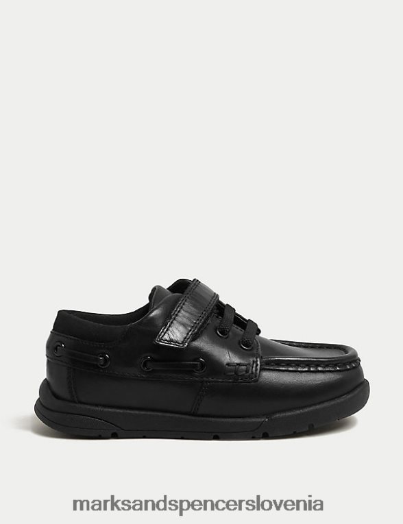 usnjeni šolski copati freshfeet riptape Črna Marks & Spencer obutev otroci 6T8F6X8453