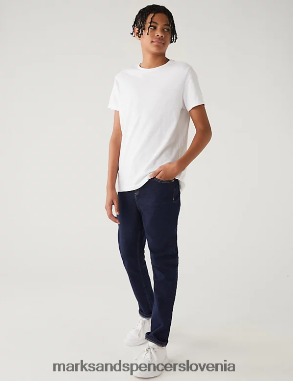 bombaž jones straight fit z raztegljivimi kavbojkami indigo Marks & Spencer oblačila otroci 6T8F6X8449