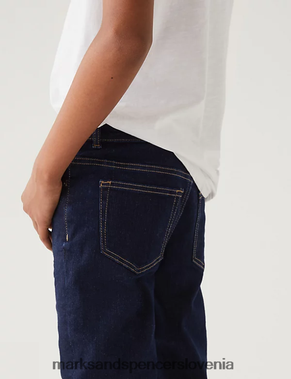 bombaž jones straight fit z raztegljivimi kavbojkami indigo Marks & Spencer oblačila otroci 6T8F6X8449