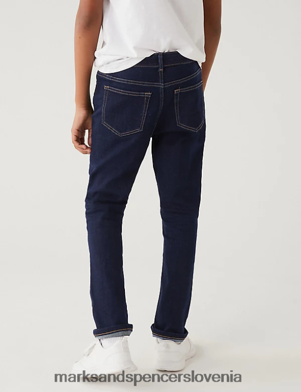 bombaž jones straight fit z raztegljivimi kavbojkami indigo Marks & Spencer oblačila otroci 6T8F6X8449