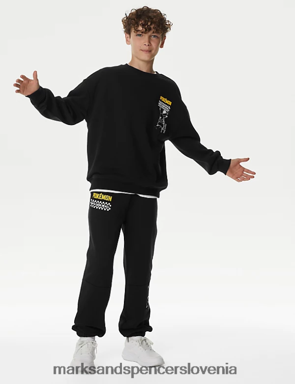 bombažne joggerje Pokemon črna mešanica Marks & Spencer oblačila otroci 6T8F6X7829