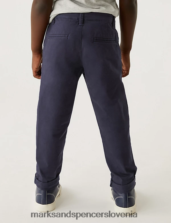 chinos hlače iz bogatega bombaža mornarica Marks & Spencer oblačila otroci 6T8F6X7956