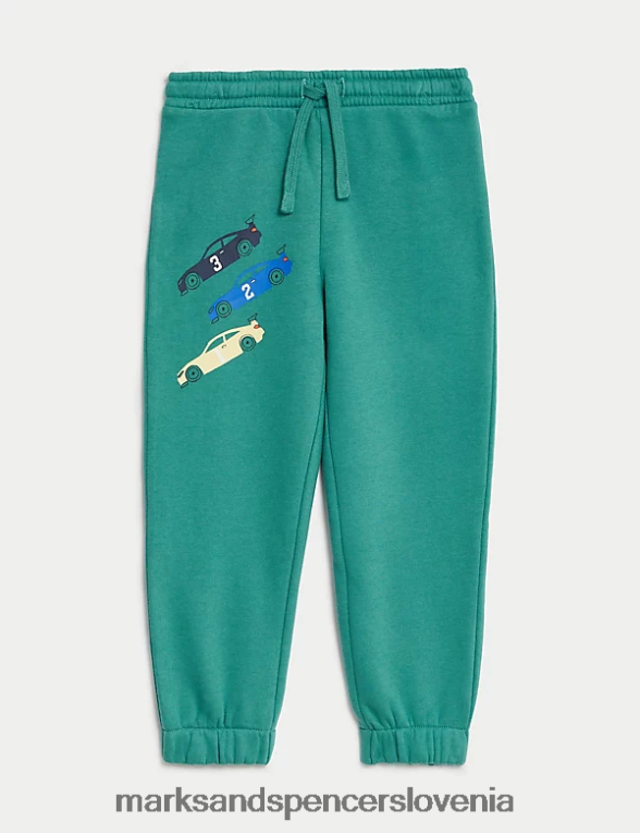 cotton joggerji zelena Marks & Spencer oblačila otroci 6T8F6X7799
