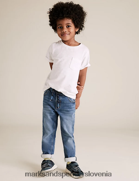 regular fit udobne raztegljive kavbojke modri denim Marks & Spencer oblačila otroci 6T8F6X7604