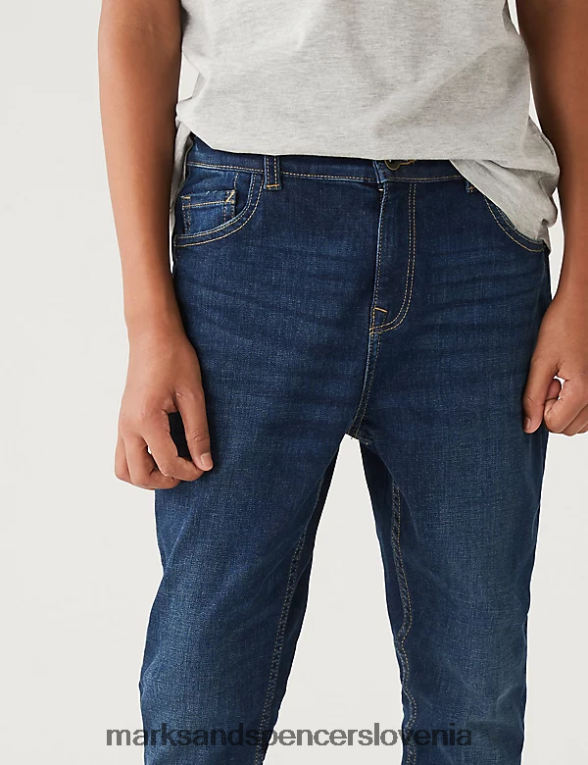 the smith skinny fit bombaž z raztegljivimi kavbojkami temno indigo Marks & Spencer oblačila otroci 6T8F6X8586