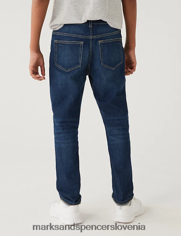 the smith skinny fit bombaž z raztegljivimi kavbojkami temno indigo Marks & Spencer oblačila otroci 6T8F6X8586