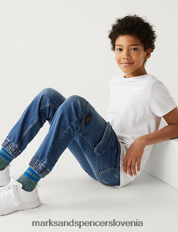 tovorne joggerje denim Marks & Spencer oblačila otroci 6T8F6X8311