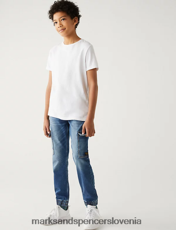 tovorne joggerje denim Marks & Spencer oblačila otroci 6T8F6X8311