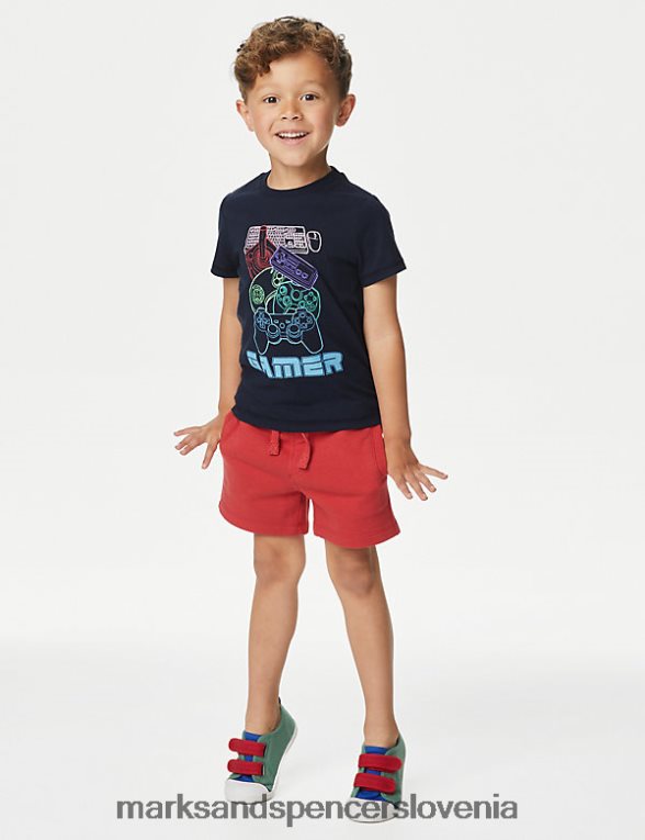 2-delna igralska obleka iz čistega bombaža multi Marks & Spencer oblačila otroci 6T8F6X8153