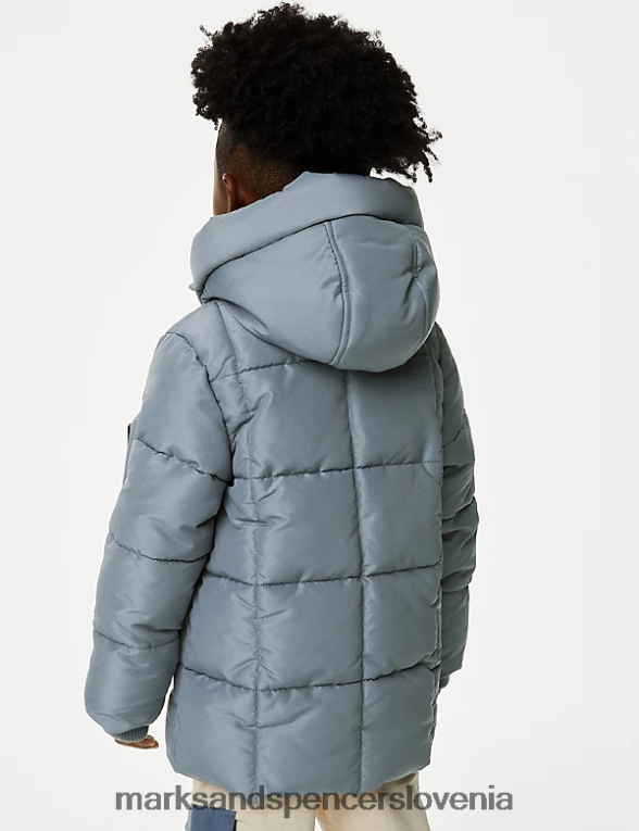 stormwear podložen plašč s kapuco in parangalom jekleno modra Marks & Spencer oblačila otroci 6T8F6X8193