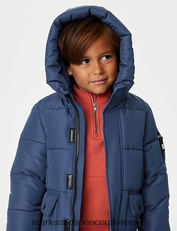 stormwear podložen plašč s kapuco in parangalom mornarica Marks & Spencer oblačila otroci 6T8F6X7927