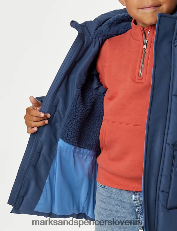 stormwear podložen plašč s kapuco in parangalom mornarica Marks & Spencer oblačila otroci 6T8F6X7927