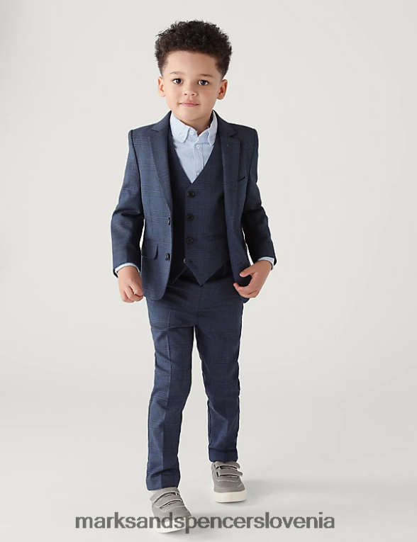 karirasti telovnik mornarica Marks & Spencer oblačila otroci 6T8F6X8115