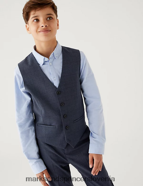 karirasti telovnik mornarica Marks & Spencer oblačila otroci 6T8F6X8158