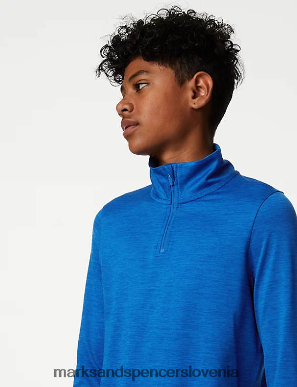 športni top s pol zadrgo kobalt Marks & Spencer šolska uniforma otroci 6T8F6X8327