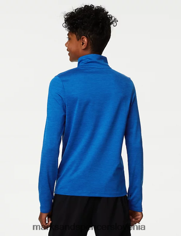 športni top s pol zadrgo kobalt Marks & Spencer šolska uniforma otroci 6T8F6X8327