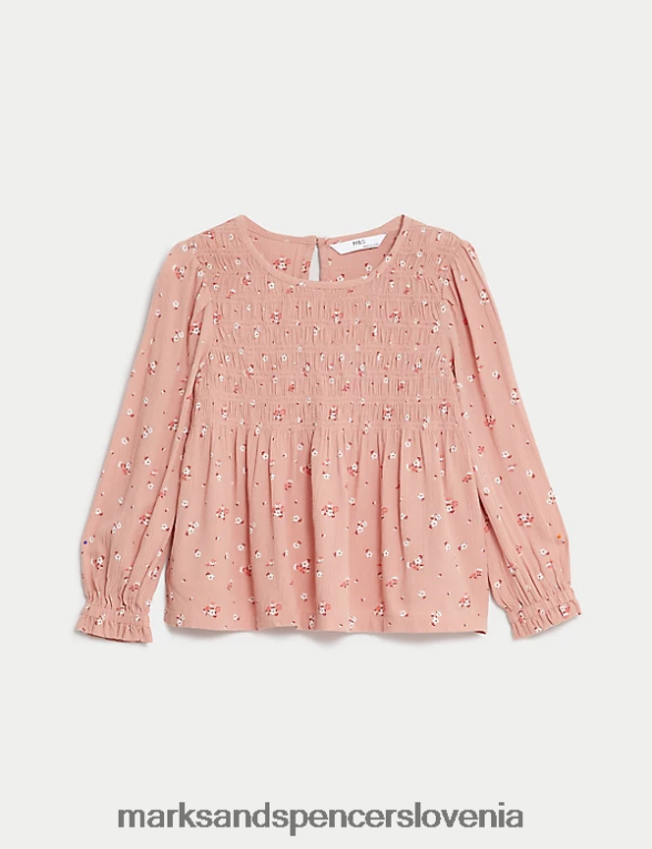 bluza s cvetličnimi motivi roza mešanica Marks & Spencer oblačila otroci 6T8F6X9115