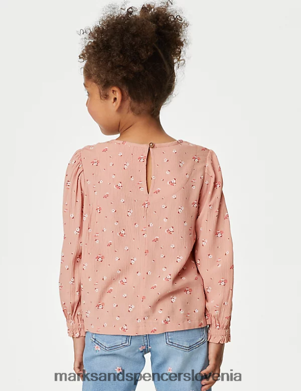 bluza s cvetličnimi motivi roza mešanica Marks & Spencer oblačila otroci 6T8F6X9115