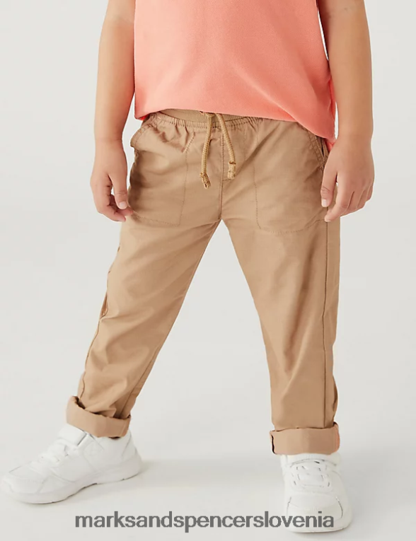 2pk hlače iz čistega bombaža rjava mešanica Marks & Spencer oblačila otroci 6T8F6X8727