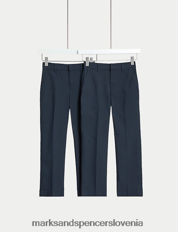 2pk običajne šolske hlače mornarica Marks & Spencer oblačila otroci 6T8F6X289