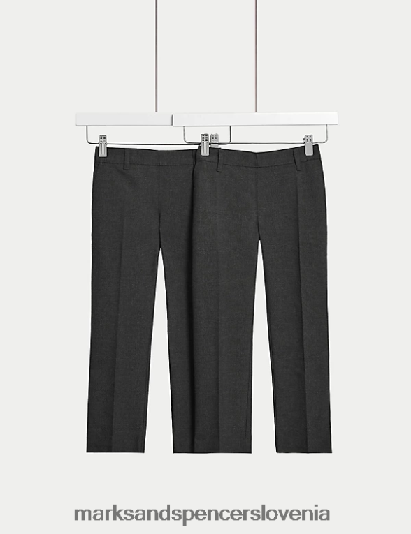 2pk običajne šolske hlače siva Marks & Spencer oblačila otroci 6T8F6X18