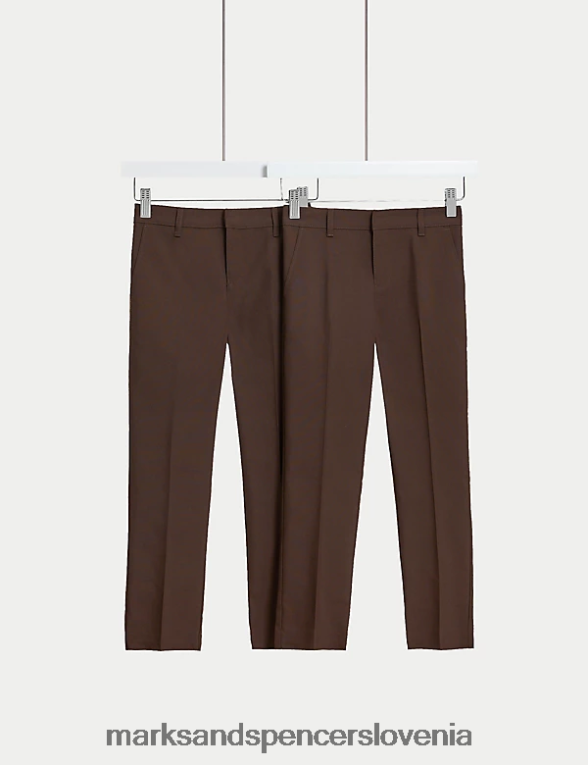 2pk ozke šolske hlače rjav Marks & Spencer oblačila otroci 6T8F6X308