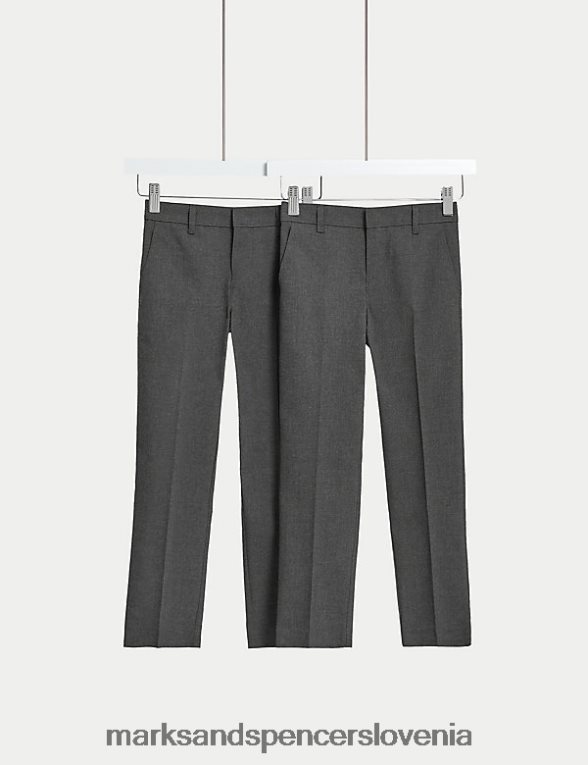 2pk ozke šolske hlače siva Marks & Spencer oblačila otroci 6T8F6X19