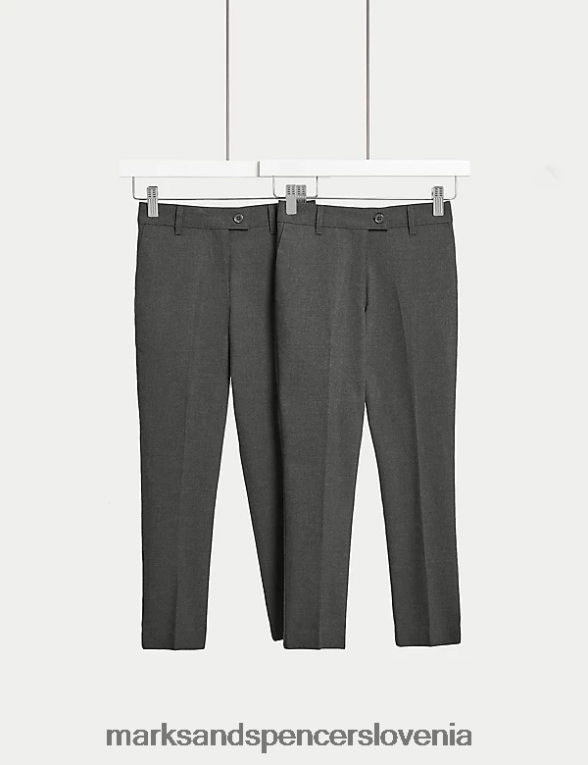 2pk ozke šolske hlače siva Marks & Spencer oblačila otroci 6T8F6X9248