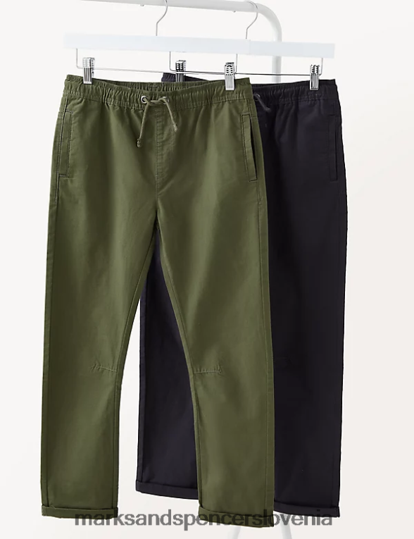 2pk ripstop hlače iz čistega bombaža mešanica kakija Marks & Spencer oblačila otroci 6T8F6X8387