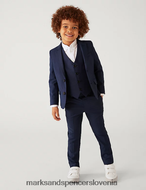 hlače za obleko indigo Marks & Spencer oblačila otroci 6T8F6X8171