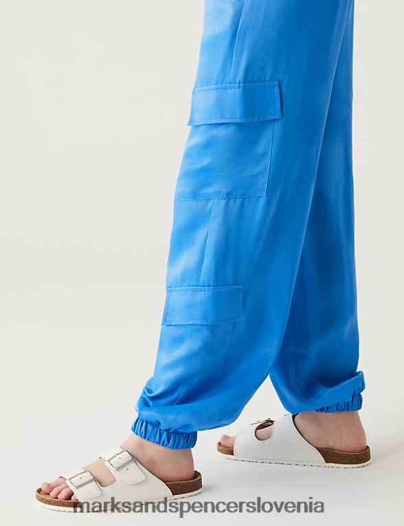 satenaste kargo hlače modra Marks & Spencer oblačila otroci 6T8F6X9010