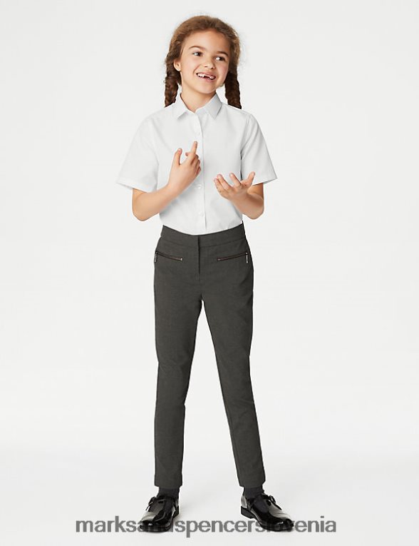 super ozke šolske hlače z zadrgo siva Marks & Spencer oblačila otroci 6T8F6X9358
