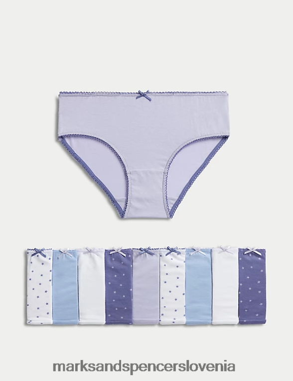10pk hlačke iz čistega bombaža mešanica lila Marks & Spencer oblačila otroci 6T8F6X8775