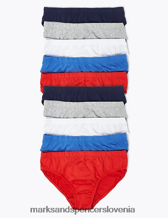10pk hlačke iz čistega bombaža rdeča mešanica Marks & Spencer oblačila otroci 6T8F6X8262