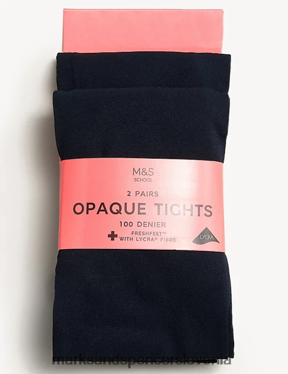 2 pakiranja hlačnih nogavic 100 denijev mornarica Marks & Spencer oblačila otroci 6T8F6X9401