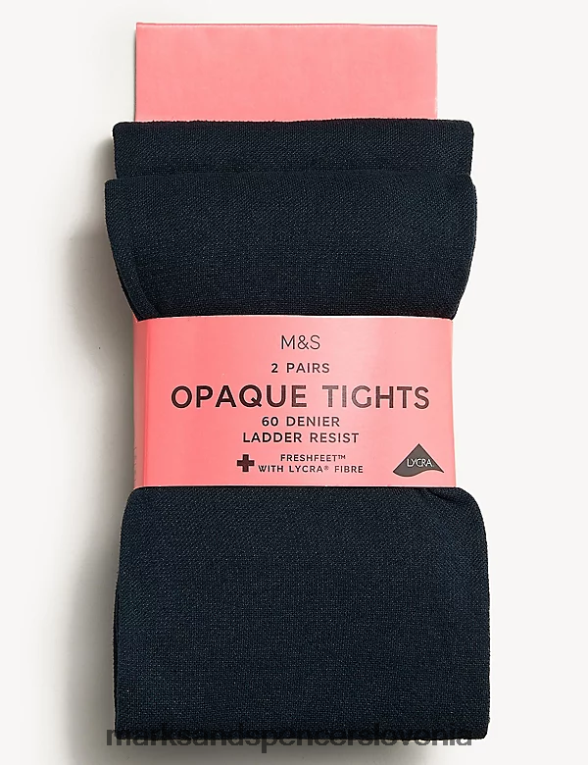 2 pakiranja hlačnih nogavic 60 denijev mornarica Marks & Spencer oblačila otroci 6T8F6X9201