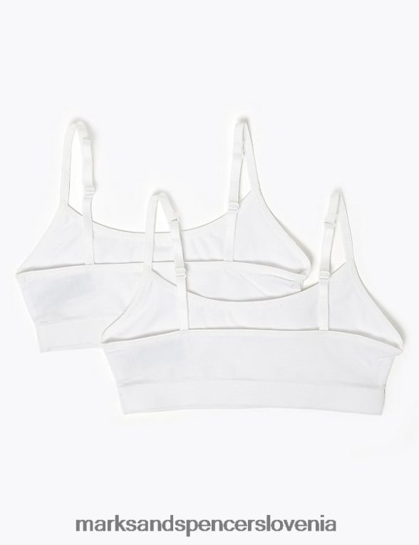 2pk flexifit bogati bombažni kratki zgornji deli bela Marks & Spencer oblačila otroci 6T8F6X4408