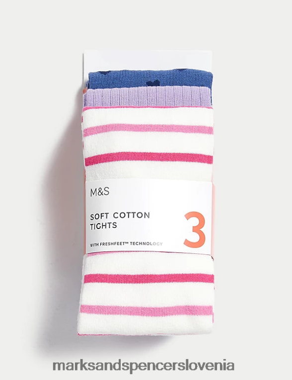 3pk bogate bombažne nogavice multi Marks & Spencer oblačila otroci 6T8F6X9008