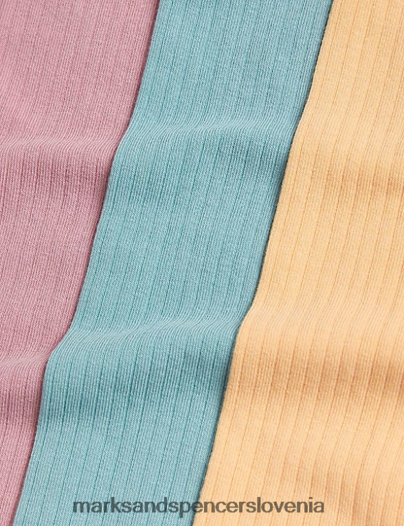 3pk bombažne rebraste hlačne nogavice multi Marks & Spencer oblačila otroci 6T8F6X8886