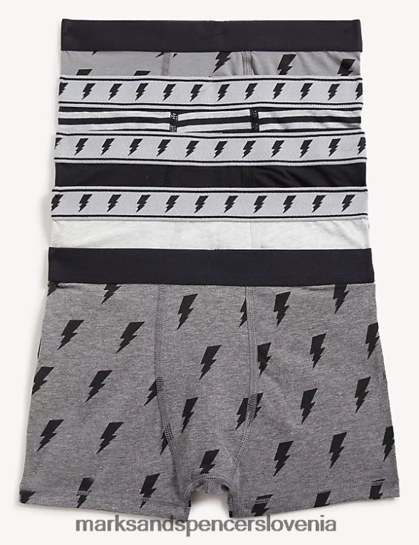 5pk bombažne hlače z vijaki siva mešanica Marks & Spencer oblačila otroci 6T8F6X7838