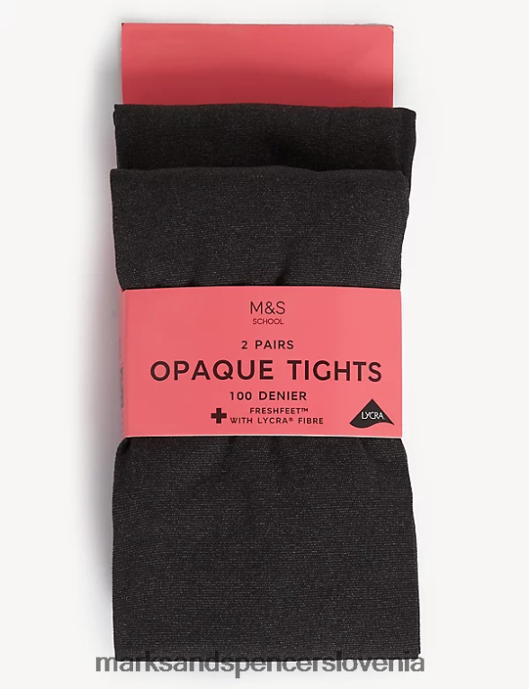 Šolske hlačne nogavice 2pk 100 denijev sivi lapor Marks & Spencer oblačila otroci 6T8F6X9446